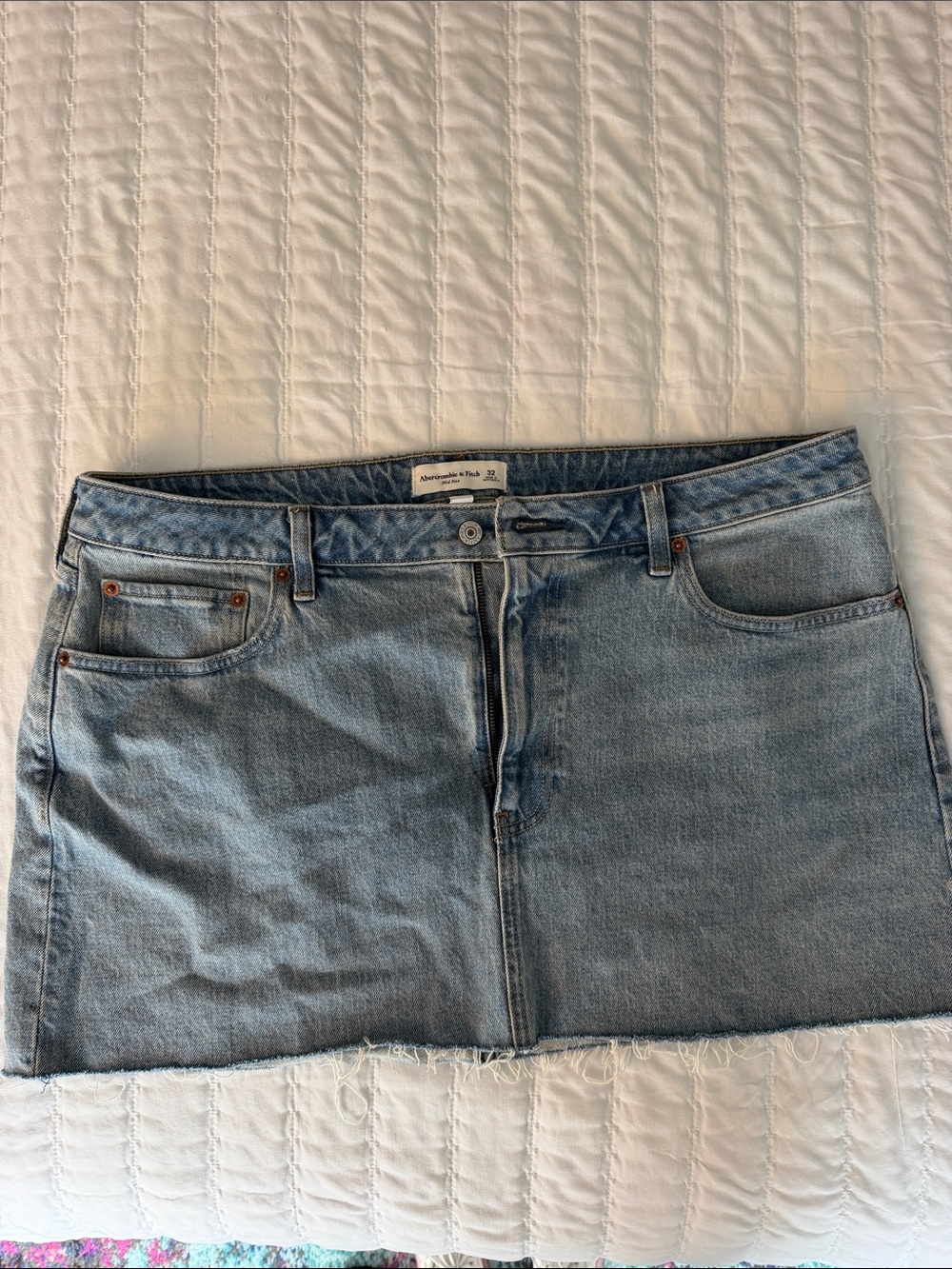 Abercrombie & Fitch Medium Wash Denim Mini Skirt
